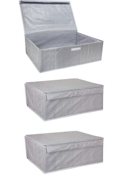 3 Adet Baza Içi Düzenleyici Kapaklı Organizer Kutu 50X40X19 cm