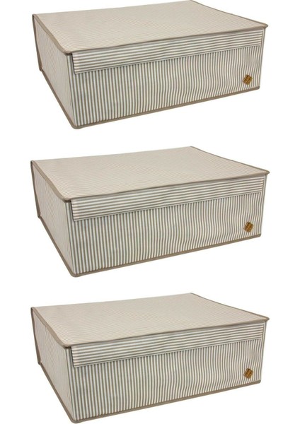 3 Adet Baza Içi Düzenleyici Kapaklı Organizer Kutu 50X40X19 cm