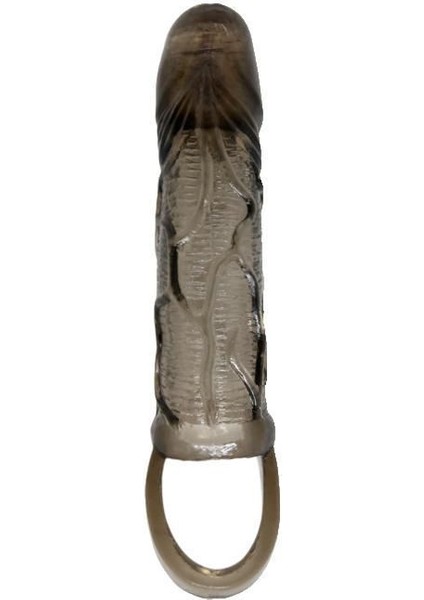 Titreşimli Penis Kılıfı 5cm Dolgulu Uzatmalı Prezervatif Vibratör B1190
