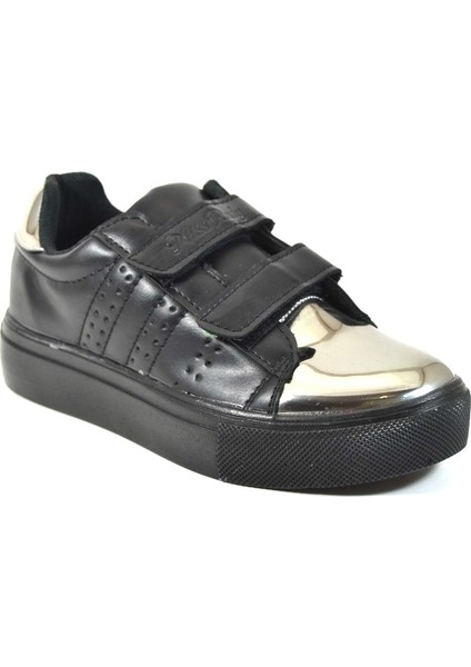 Siyah Gümüş Cırtlı Kız Çocuk Okul Ayakkabı fiyatları
