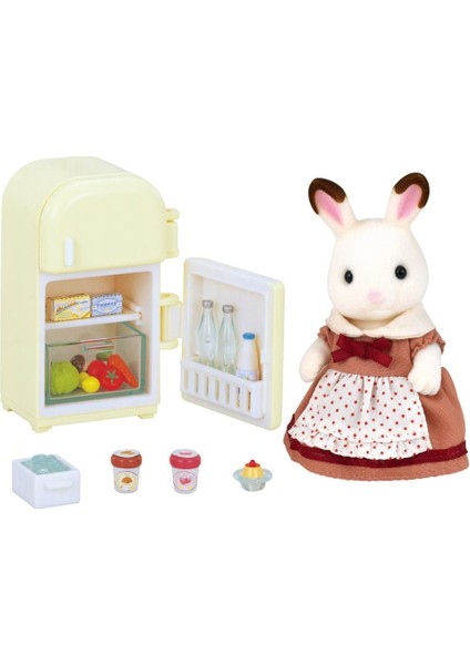 Sylvanian Families Çikolata Kulaklı Tavşan Anne ve Buzdolabı 5014