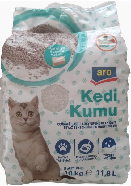 Marsilya Sabunu Kokulu Bentonit Kedi Kumu 10 kg