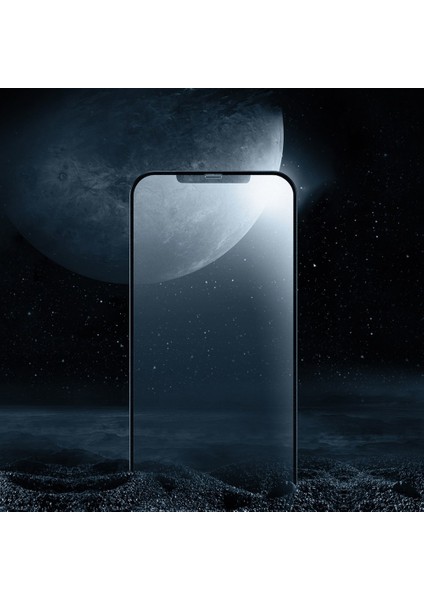 Apple iPhone 12 Pro Max 6.7" Tam Kaplar Buzlu Temperli Siyah Çerçeveli Mat Ekran Koruyucu Cam 0,25 mm (2 Adet)