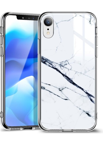 iPhone Xr Kılıf,mimic Marble,white