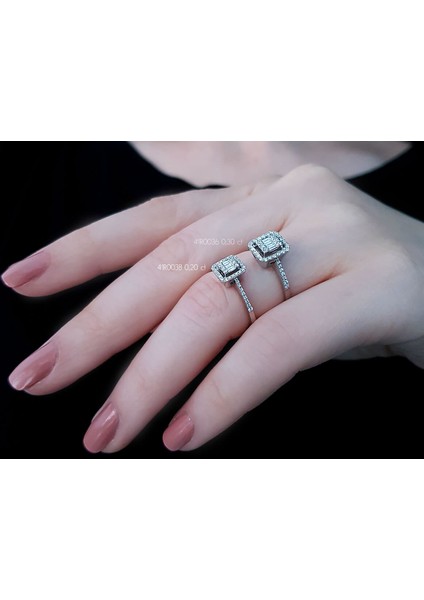0,20 Karat Baget Pırlanta Yüzük 0441R0038