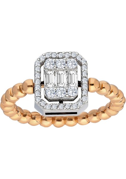 0,42 Karat Baget Pırlanta Yüzük 0441R0040