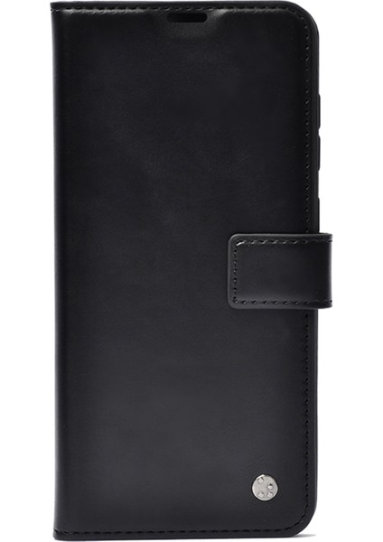 Caseworld Oppo A74 Deri Deluxe Kapaklı Cüzdanlı Kılıf - Siyah