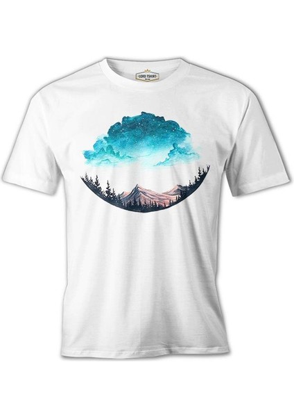Earth Under Clouds Beyaz Erkek Tshirt