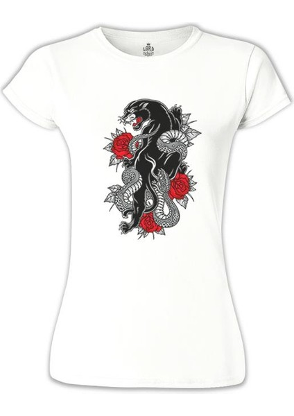 Tattoo - Tiger Beyaz Bayan Tshirt