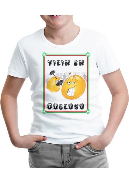 Yılın En Güçlüsü Beyaz Çocuk Tshirt