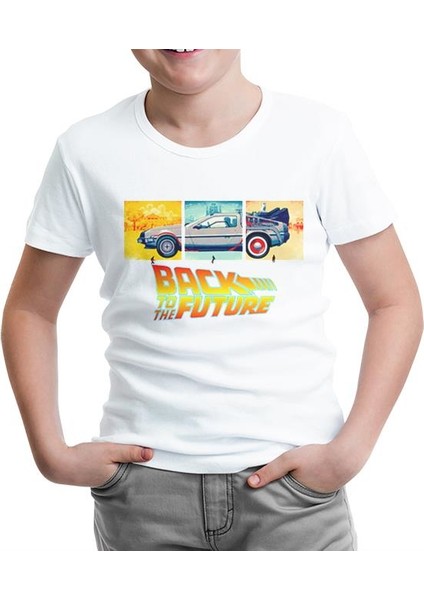 Back To The Future 1955-1985-2015 Beyaz Çocuk Tshirt