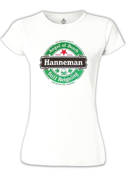 Slayer - Jeff Hanneman Angel Of Death Beyaz Bayan Tshirt