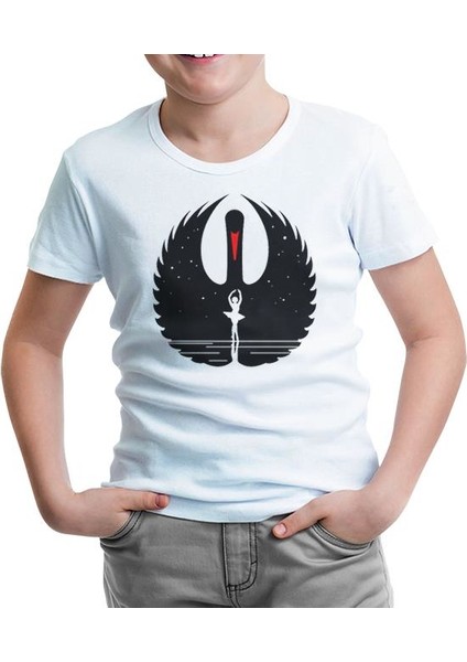 Girl Inside The Swan Or Vice Versa Beyaz Çocuk Tshirt