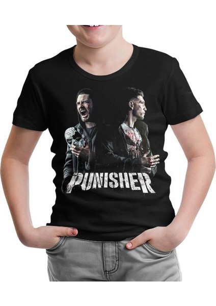 Punisher - Fight Siyah Çocuk Tshirt