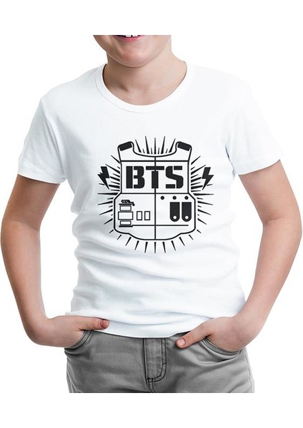 Bts - Logo Beyaz Çocuk Tshirt