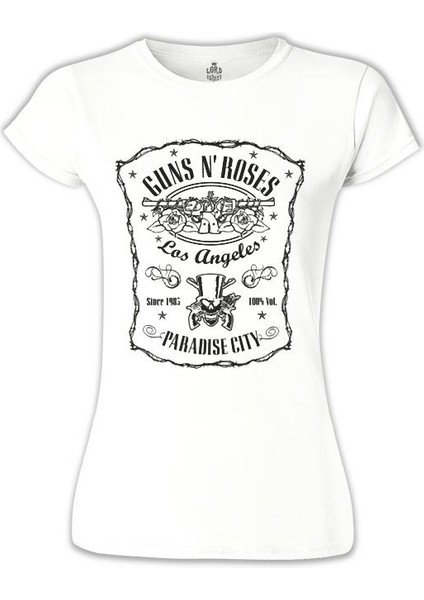 Guns N'roses - Paradise City Beyaz Bayan Tshirt