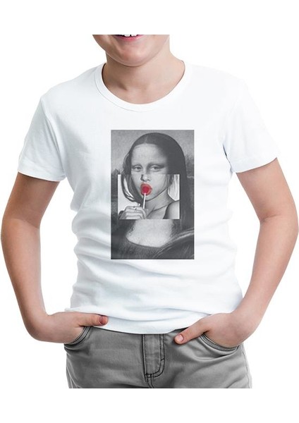 Mona Lisa - Sugar Beyaz Çocuk Tshirt