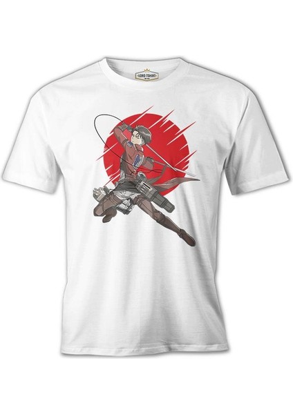 Attack On Titan Levi - Red Moon Beyaz Erkek Tshirt