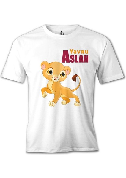 Aile - Yavru Aslan Beyaz Erkek Tshirt