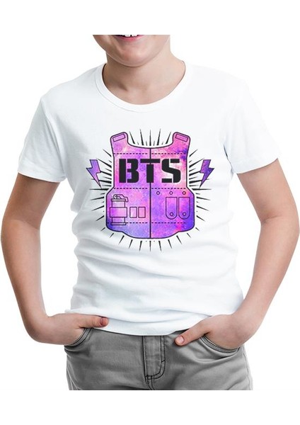 Bts - Logo 3 Beyaz Çocuk Tshirt