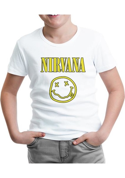 Nirvana - Logo 2 Beyaz Çocuk Tshirt