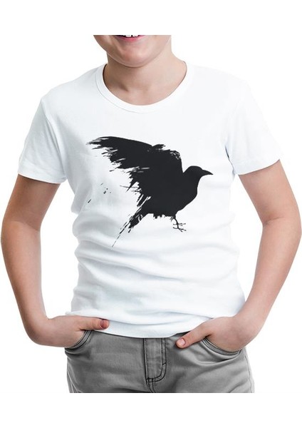 Crows On Trees Beyaz Çocuk Tshirt