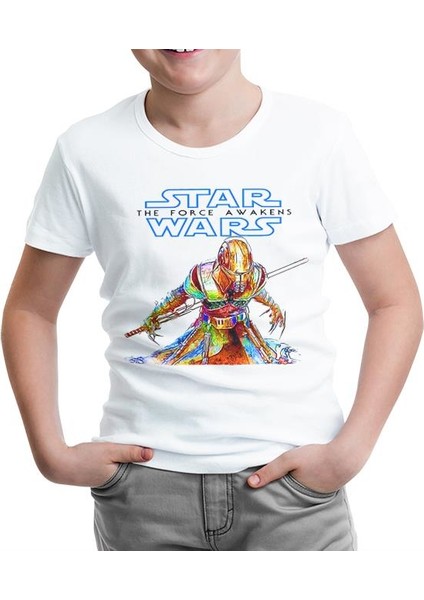 Star Wars - The Force Awakens Beyaz Çocuk Tshirt