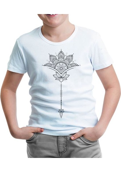 Tattoo - Flower Arrow Beyaz Çocuk Tshirt