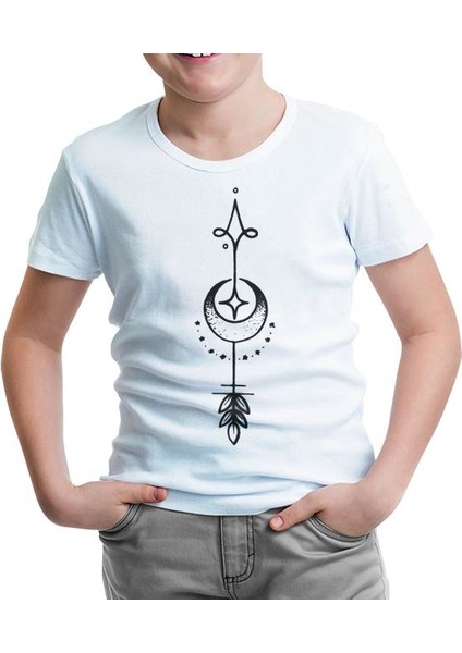 Tattoo - Moon Arrow Beyaz Çocuk Tshirt
