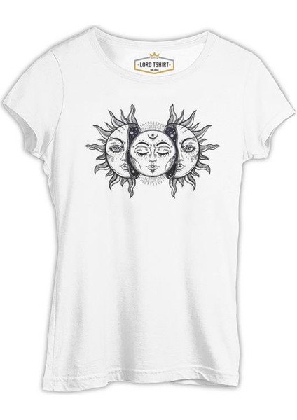 Moon In The Sun Beyaz Bayan Tshirt