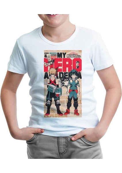 My Hero Academia - Deku And Bakugo Beyaz Çocuk Tshirt