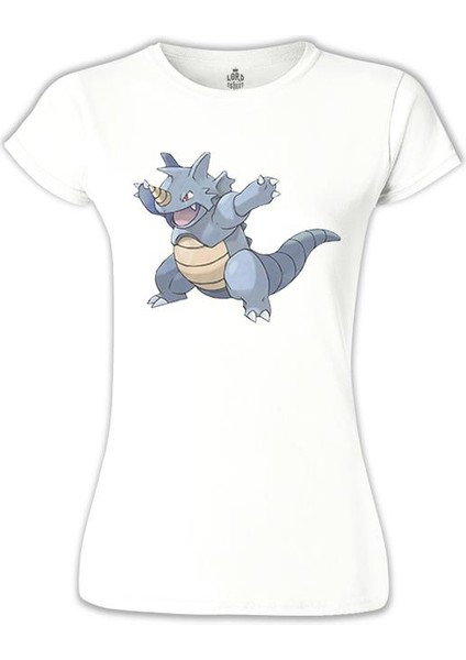 Pokemon - Rhydon Beyaz Bayan Tshirt