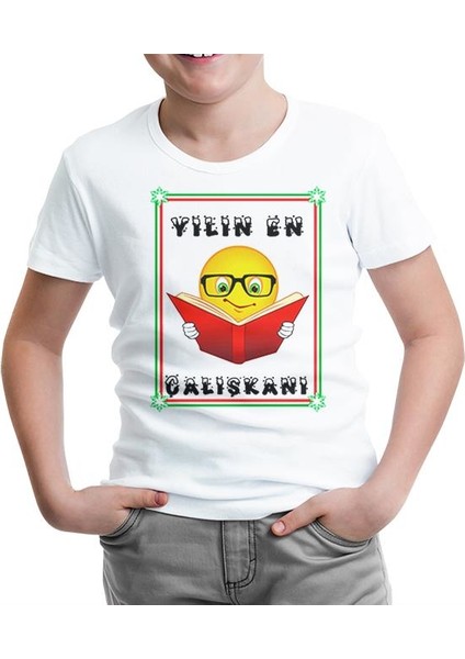 Yılın En Çalışkanı Beyaz Çocuk Tshirt