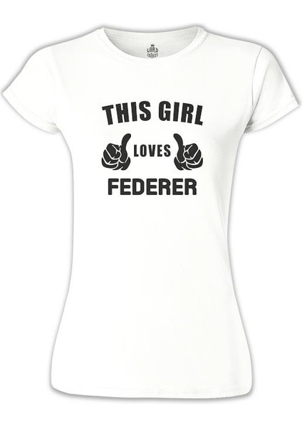 Tenis - Love Federer Beyaz Bayan Tshirt