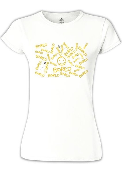 Sherlock - Is Bored Beyaz Bayan Tshirt