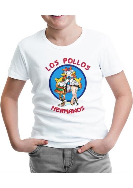 Los Pollos Hermanos Beyaz Çocuk Tshirt