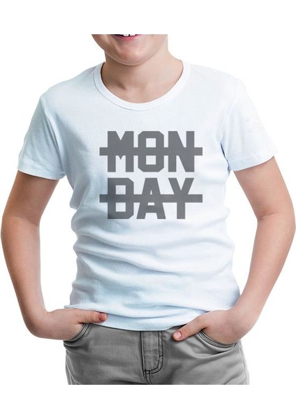 Mon Day Beyaz Çocuk Tshirt