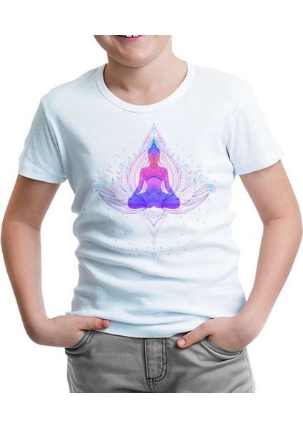 Yoga - Center Beyaz Çocuk Tshirt