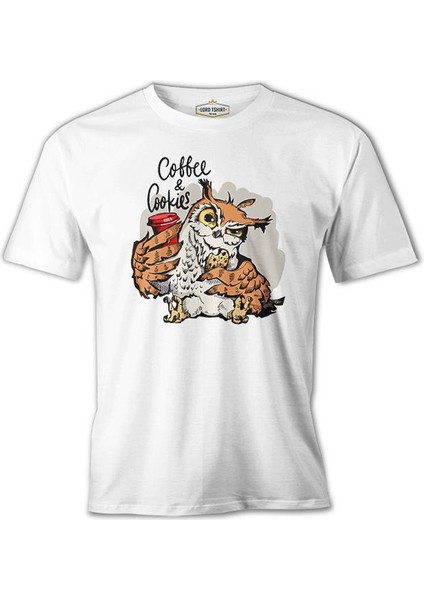 Coffee And Biscuits - Baykuş Beyaz Erkek Tshirt
