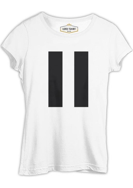 Pause By Lines Beyaz Bayan Tshirt