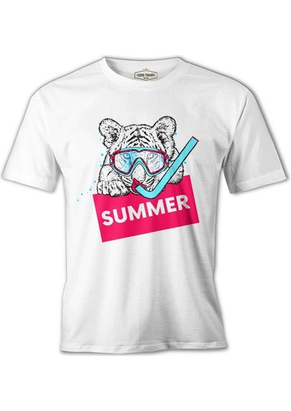 Summer Dive - Kaplan Beyaz Erkek Tshirt