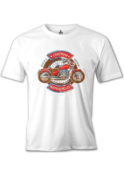 Model Motosiklet Beyaz Erkek Tshirt