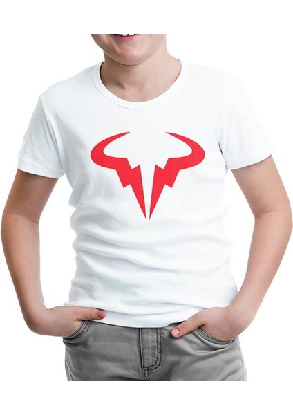 Tenis - Nadal Logo Beyaz Çocuk Tshirt
