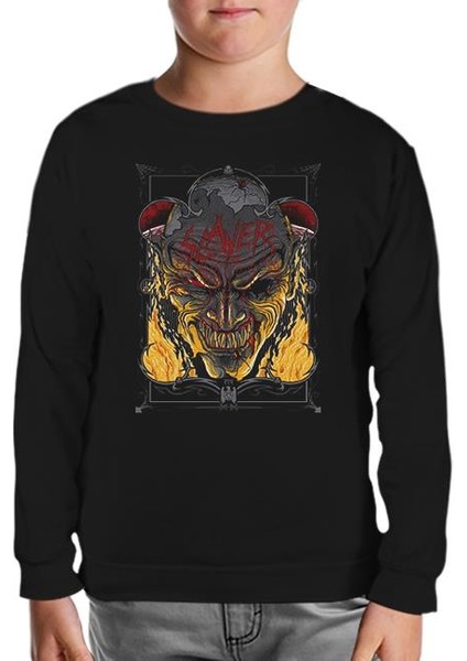 Slayer - Fire Siyah Çocuk Sweatshirt
