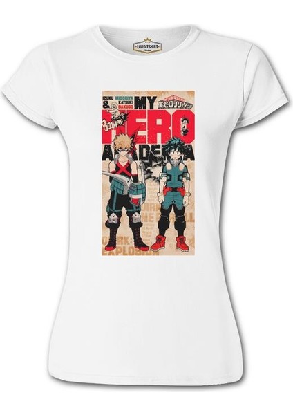 My Hero Academia - Deku And Bakugo Beyaz Bayan Tshirt