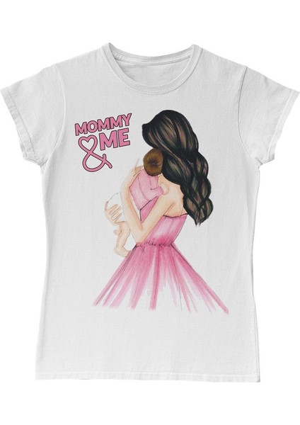 Annem ve Ben Kız Anneler Günü Beyaz Bayan Tshirt