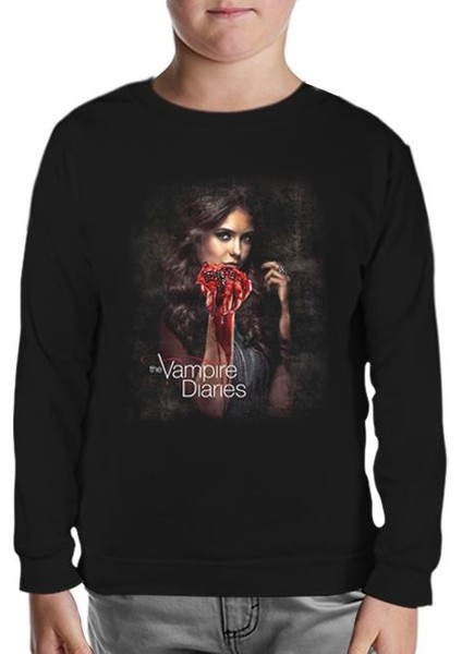 Vampire Diaries Siyah Çocuk Sweatshirt