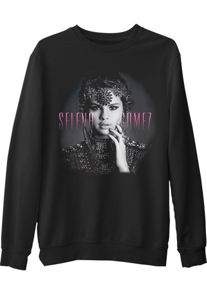 Selena Gomez - Stars Dance Siyah Erkek Kalın Sweatshirt