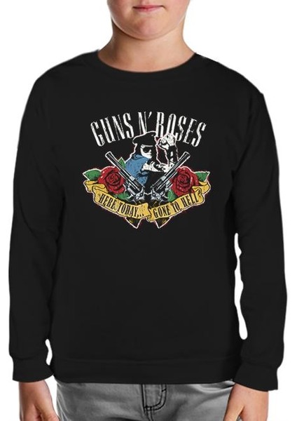 Guns N' Roses - Gone To Hell Siyah Çocuk Sweatshirt