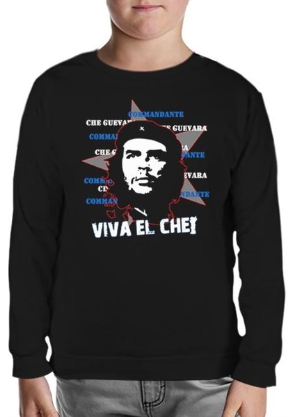 Che Guevara - Viva Siyah Çocuk Sweatshirt